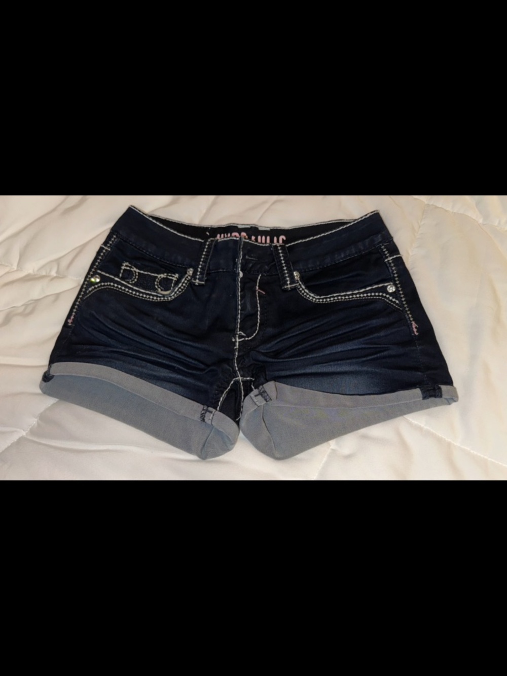 Hydraulic Jean Shorts Dark Blue